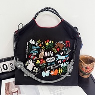 Ready Stock Embroidery Eco-friendly Nylon Shopping Bag Full of Hope Niche Ten Thousand