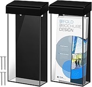 Remerry 2 Pcs Outdoor Brochure Holder 4 x 9 Inch Waterproof Wall Mount with Take One Sticker Literat