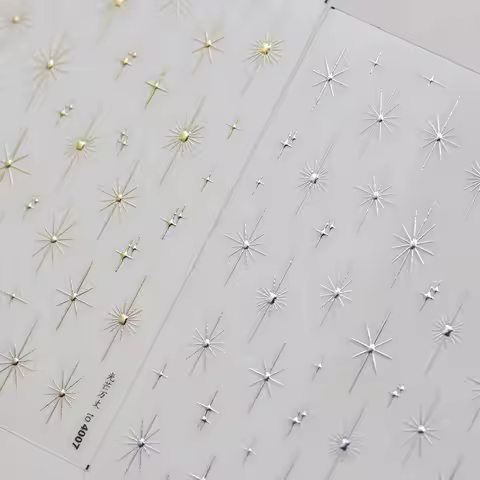 Gold Silver Star Laser Pink Colorful Sparkling Starlight Sparkling Water Diamond Relief Nail Decorat