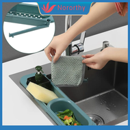 NORORTHY Adjustable Length Sink Basket Drainer Extendable Food Drain Sink Washing Basket Durable Soap Towel Rack Basket Drainer Kitchen Accessories