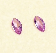 天然無燒玻璃體 斯里蘭卡 帕帕拉恰 Padparadscha 蓮花藍寶石 欖形顆石一對