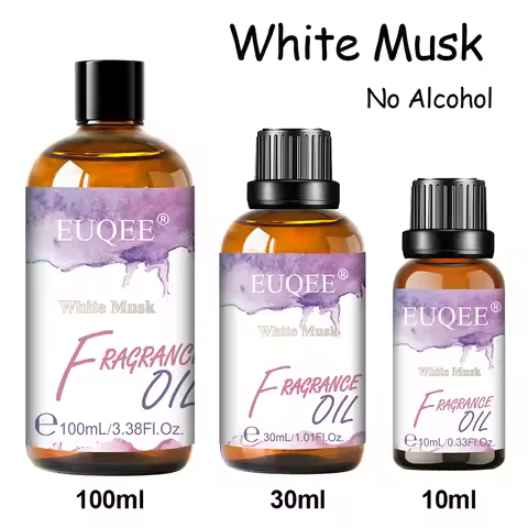 EUQEE 10ml 30ml 100ml Blend Essential Oil White Musk Baby Powder Almond & Vanilla Fragrance Oil for 