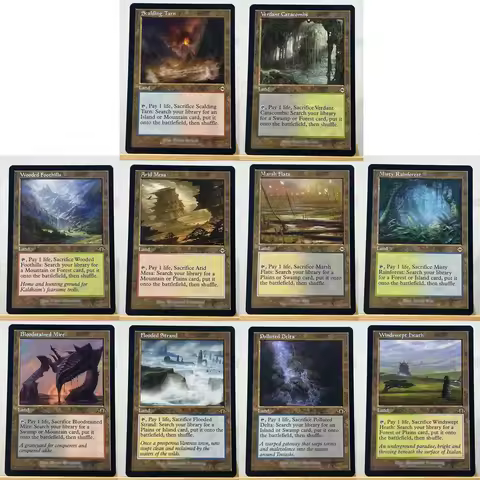 MH2 SNC IKO MH3 SLD HOLO16/02 Tcg proxy magical cards Marsh Flats Indatha Triome Basic lands Savai T