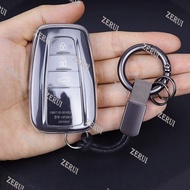 ZR For Fashion TPU Car Key Case Full Cover Shell For Toyota Prius Camry Corolla CHR C-HR RAV4 Land Cruiser Prado Keychain Accessories