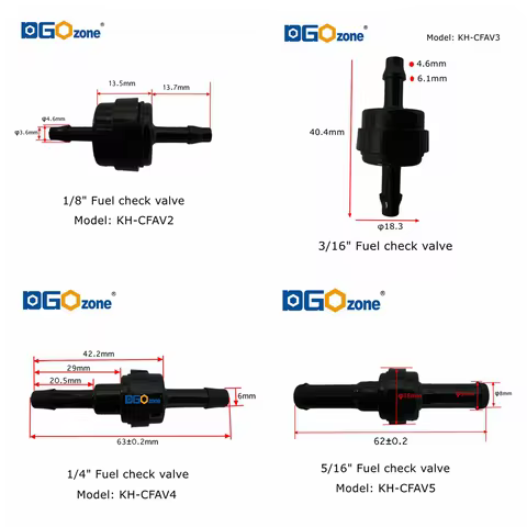 1/8" 1/4'' Fuel Oil Check Valve No-Return Liquid 3/16" 5/16" Plastic check valve with Spring Black P