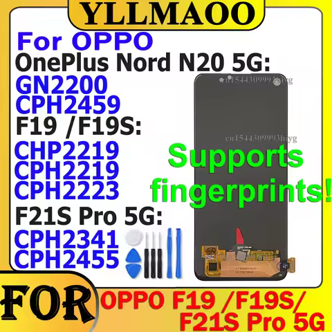 OLED Screen With Fingerprint For OPPO F19 / F19S / F21S Pro 5G / OnePlus Nord N20 5G LCD Display Tou