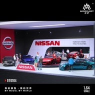 MoreArt 1/64 Honda Nissan Rotating Exhibition Hall Premium Acrylic Light Parking Lot Model Display S