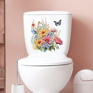 29*29cm Romantic Flower Butterfly Children's Bedroom Toilet Sticker Home Decoration Wall Sticker Sel