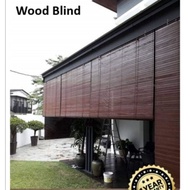 Nawaz Wooden Blinds Outdoor '(W) x '(H) (Walnut),Bidai tahan hujan panas Bidai Kayu,Meranti Wood Outdoor Blinds
