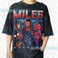 Baju-T Miles Morales cuci vintaj | Baju Miles Morales | Spider-Man Merentasi Baju Spider-Verse |