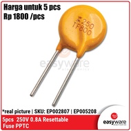 5pcs RF800 TRF250-800 250V 0.8A Resettable Fuse PPTC Automatic Reset Fuse Auto Resettable Fuse Self 