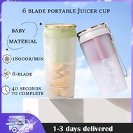 （SG Seller） Portable Juicer 6 Blade Smoothie Blender Cup Electric Puree Mixer Fruit Juice Gift Present
