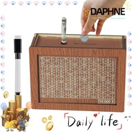 DAPHNE-HOME Piggy Bank, Reusable Crafts Money Box, Home Use Handmade Wooden with Saving Money Goals 