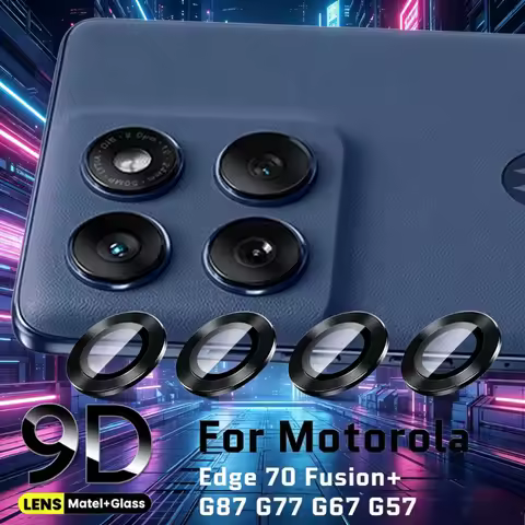 9H HD Alloy Metal Camera Ring Tempered Glass Lens Protector For Motorola Signature Edge70 Fusion+ Pr