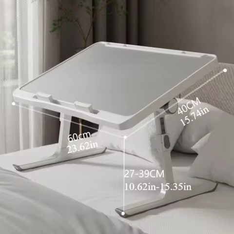 Foldable laptop bed tray table, height and angle adjustable laptop bed table, laptop table for bed/s