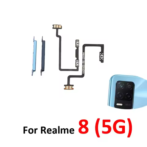 For Realme 8 5G RMX3241 Phone Volume Button Up Down External Key Internal Flex Cable Parts Black Blu
