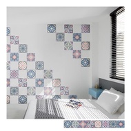 復古花磚壁貼 K款 歐風自黏壁紙 瓷磚牆貼 磁磚貼紙 踢腳線 防水