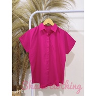 SHANE CLOTHING KEMEJA WANITA POLOS LENGAN PENDEK BAHAN KATUN POPLIN 8007
