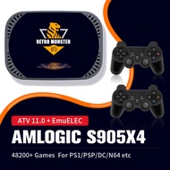 4K HD TV Retro Video Game Console Amlogic S905X4 Retro Monster Game Box with 48000+Game for PSP/PS1/Sega Saturn/SNES/N64/DC/MAME