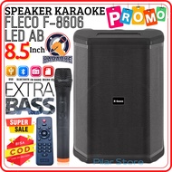 SPEAKER BLUETOOTH FLECO F-8606 AB LED / 8606 LED KF / F-8809 LED 85 INCH FREE MIC WIRELESS + STAND