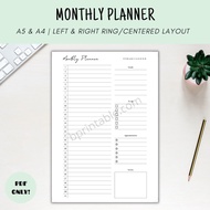 [PDF] Monthly Planner Template Journal Printable Planner PDF Planner Inserts A4 A5