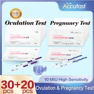 【Pregnancy &amp; Ovulation  Test Kit】 ACCUFAST 30pcs Ovulation Test Strip Kit + 10pcs Early Pregnancy Test Strip Kit 10mIU