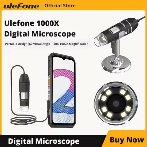 Ulefone 1000X Digital Microscope Camera 8 Adjustable LED Lights For Power Armor 18T , Power Armor 19