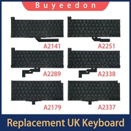 New Replacement Keyboard UK English For Macbook Air Pro 13 15 16 A2141 A2179 A2251 A2289 A2337 A2338 2019 2020 Year