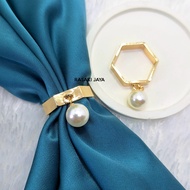 Ring Kerudung Segi Empat Bros Cincin Unik Mewah Elegan Model Terbaru