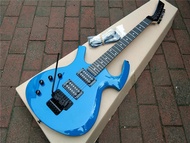 Blue Left Handed Double Wave Electric Guitar,Special-shaped Mahogany Body&amp;Rosewood Fingerboard BJ131