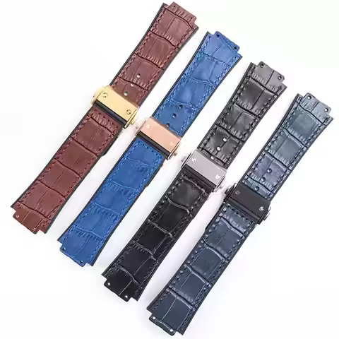 Watch Strap For Hublot 25mm*19mm Soft Watchband for HUBLOT Big Bang Series Watch Bracelet Genuine Le