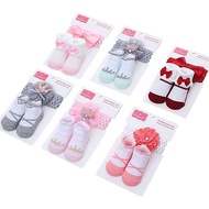 Baby Girl Headband Sock 2 in1 Elastic Hairband Girl Rabbit Floral HairBand Headwear Gift Set Newborn