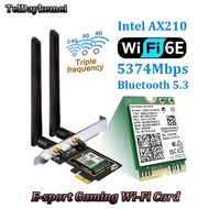 Desktop Wi-Fi 6E Intel AX210 PCIe WiFi Adapter Bluetooth 5.3 5374Mbps 802.11ax AX210NGW Wireless Wifi 6E  Windows 10 Lin