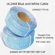 UL2468 24AWG standard blue and white ribbon cable 8P10P12P American standard tinned copper terminal 