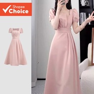 Women Elegant Plain Pleated Dress L133ED888