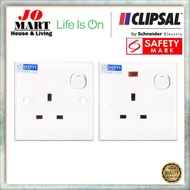 CLIPSAL SCHNEIDER-13A 1 GANG SWITCH 3PIN SOCKET | 13A 3PIN SOCKET W/NEON