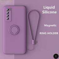 WH Ultra-thin Silicone Magnetic Holder Phone Case For Xiaomi Redmi Note 9S Pro Mi 10T X3 NFC   Soft Liquid Cover