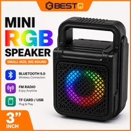 Portable Bluetooth Speaker Mini Wireless RGB Bass Speaker TF Card USB FM Radio