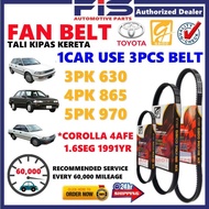 FIS Fan Belt Toyota Corolla 1.6 AE111 Air Cond Alternator Power Steering Belt 3PK630 4PK865 5PK970 T