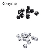 [Ronyme] 100pcs D6 Dice 12mm Six Side Dice for Role Playing Board Games Black&White