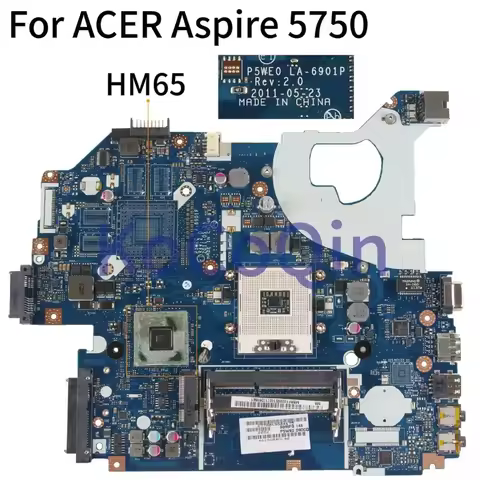 P5WE0 LA-6901P For Acer Aspire 5750 5750G Laptop Motherboard HM65 DDR3 MBR9702002 MBRFF02005 HM65 No