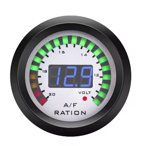 A58X-Car Digital Display Air Fuel Ratio Gauge 52Mm AFR Meter 2IN1 Voltmeter 12V Narrowband O2 Oxygen