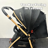 【Platinum】Child & Folks Premium Easy Fold One Hand Fold StrollerWay New Born Travel Stroller 2  Faci