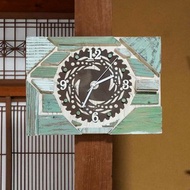 尺寸 16 英吋 (40cm) 藝術掛鐘 再利用割草機刀片製成的掛鐘 再利用舊木材製成的木製掛鐘 204