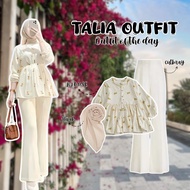 Korean Style 3-in-1 Women's Suit (BLOUSE + CUTBRAY PANTS + HIJAB) LJ0100