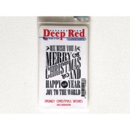 Deep Red Cling Stamp 2"X3" Grungy Christmas Wishes