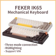 FEKER IK65 Mechanical Keyboard Hot Swappable RGB 3 Modes Wireless Support Via 65% Keyboard  PBT keycaps Bluetooth 2.4G Gasket Poron Foam Knob