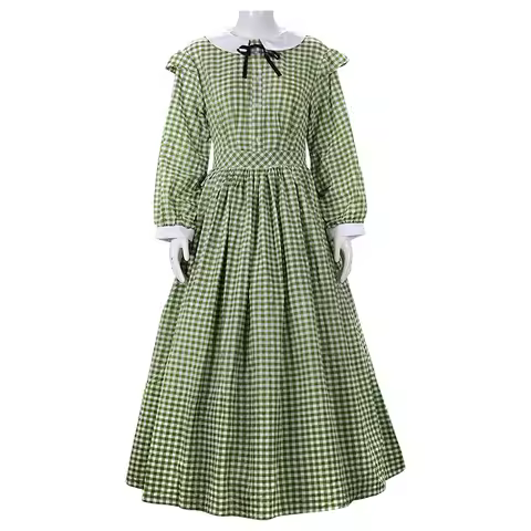 Women's Civil War Plaid Dress Civil War Victorian Dickens Ball Dress