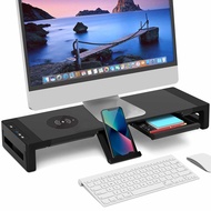 Stand Monitor Laptop Desk with Wireless Charging and USB Port
