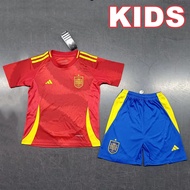 2024 EURO Spain Home Children's Football Jersey Set Top Quality AAA